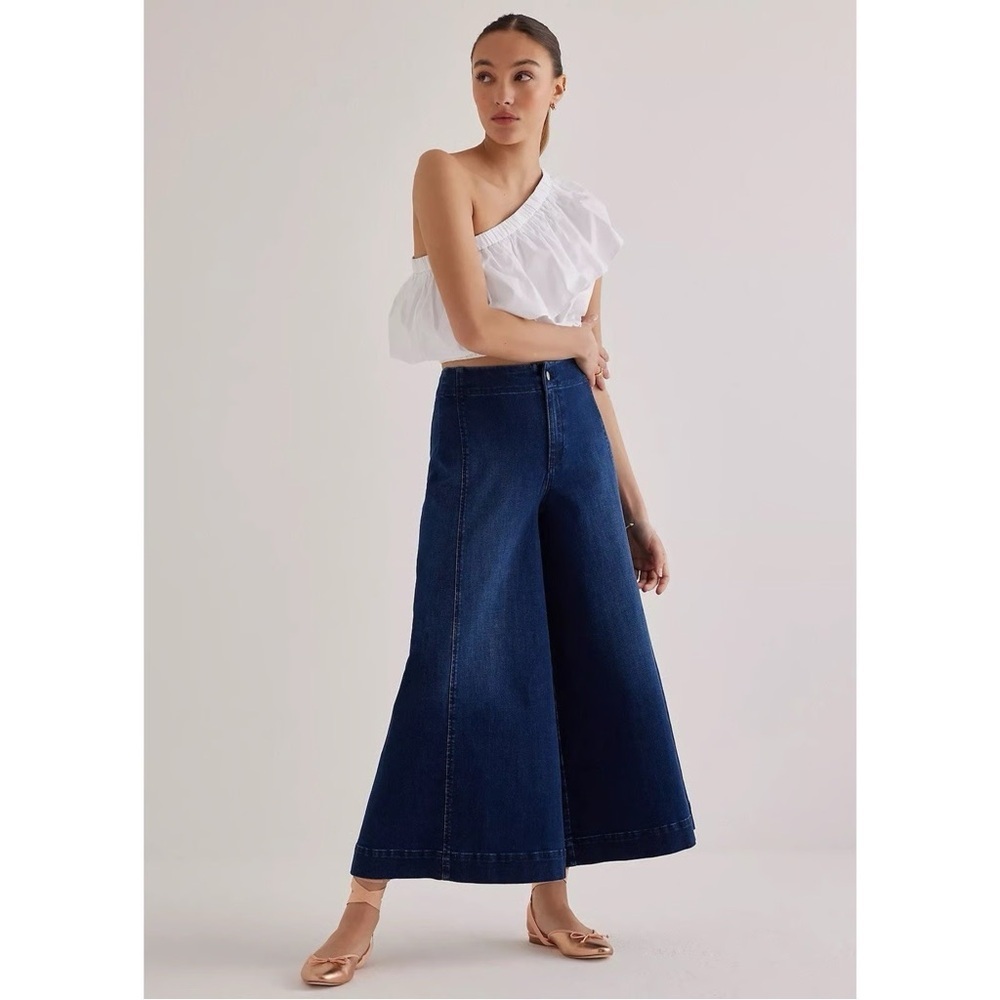 Anthropologie Maeve High Rise Palazzo Pants Wide Leg Sz 26